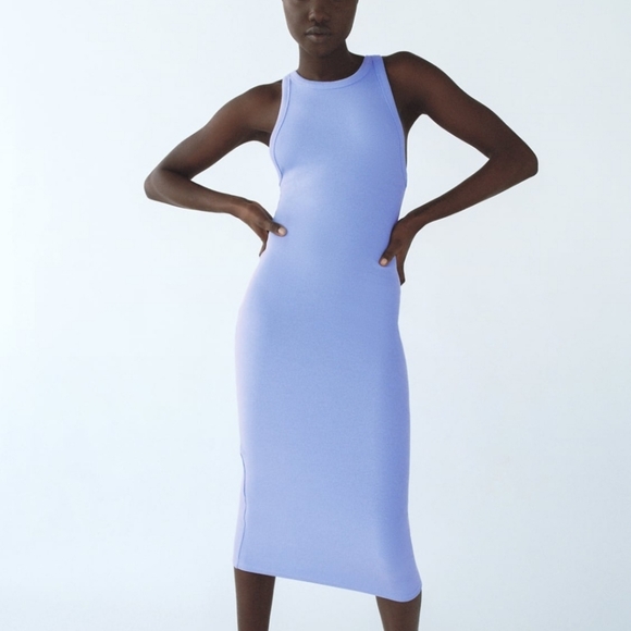 Zara Dresses & Skirts - NWT ZARA Ribbed Knit Sleeveless Midi Dress Size L